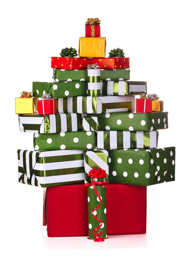 Kerstcadeauboxen royalty-vrije stock afbeelding