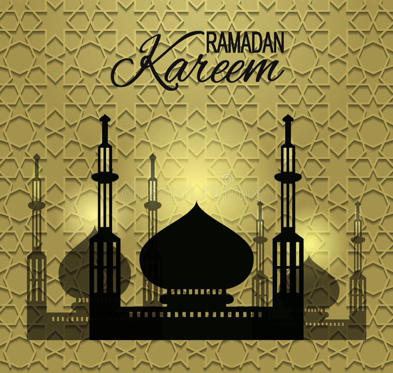 De glanzende achtergrond van Ramadan Kareem met moskeesilhouet Groetkaart voor heilige maandramadan De Achtergrond van de Ramadan vector illustratie De glanzende achtergrond van Ramadan Kareem met moskeesilhouet Groetkaart voor heilige maandramadan De Achtergrond van de Ramadan vector illustratie