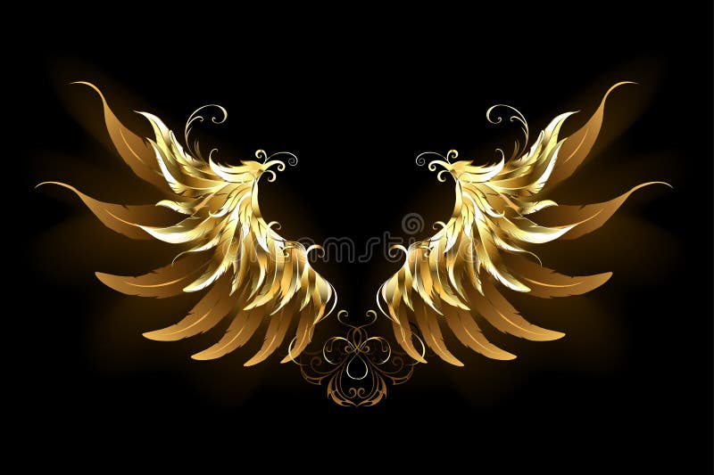 De glanzende Gouden vleugels van engelenvleugels