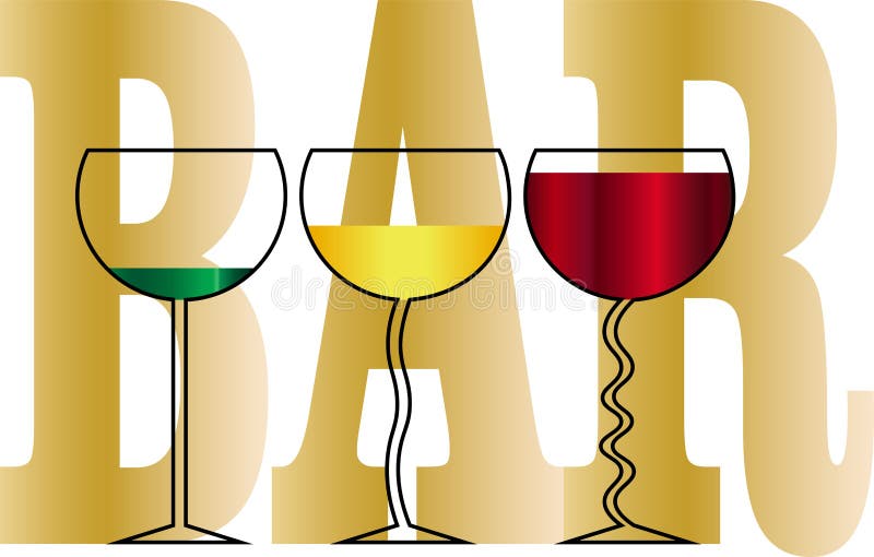 De glazen met dranken op de achtergrond van de inschrijving versperren ontwerp bedrijfsembleem vector illustratie De glazen met dranken op de achtergrond van de inschrijving versperren ontwerp bedrijfsembleem vector illustratie