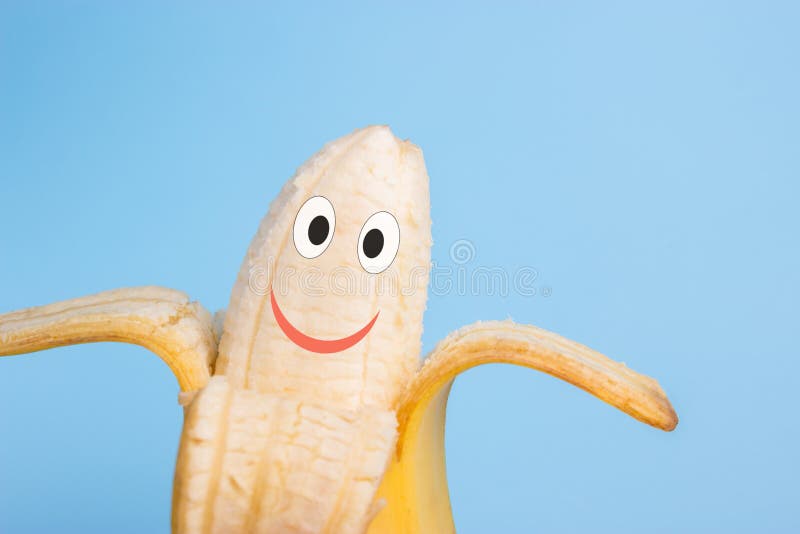 De glimlach van het banaankarakter stock afbeeldingen De glimlach van het banaankarakter stock afbeeldingen
