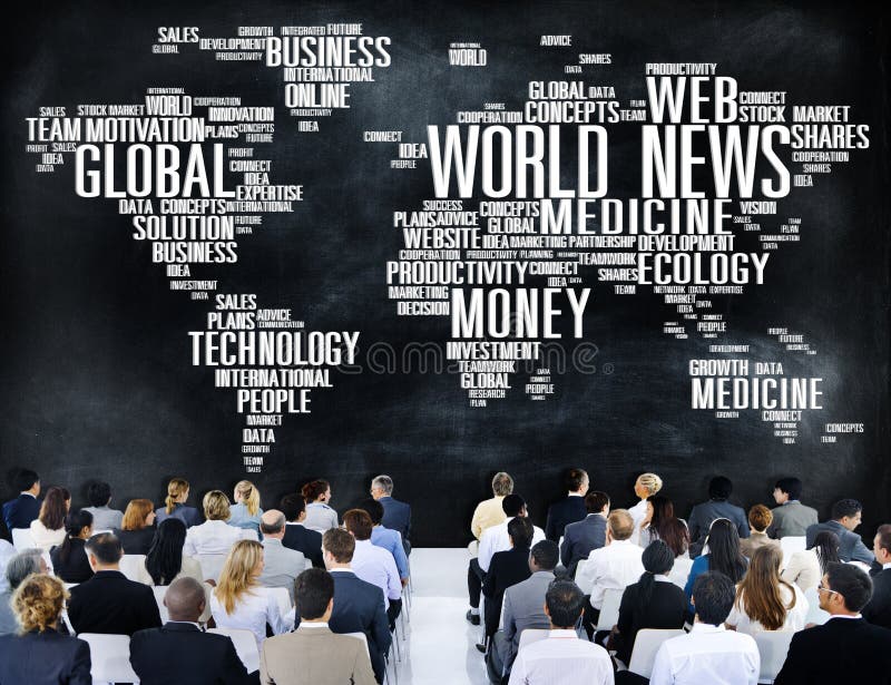 De Globalisering van het wereldnieuws de Media van de Reclamegebeurtenis Conc Informatie royalty-vrije stock afbeelding De Globalisering van het wereldnieuws de Media van de Reclamegebeurtenis Conc Informatie royalty-vrije stock afbeelding
