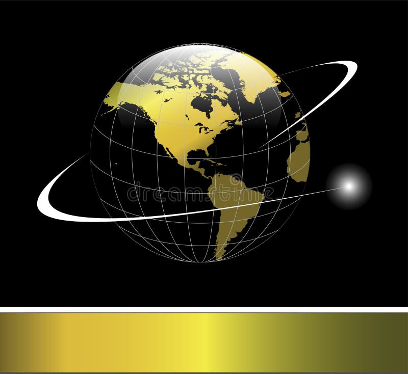 Or de globe de la terre de logo illustration libre de droits