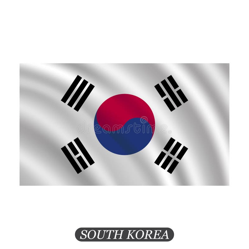 De golvende vlag van Zuid-Korea op een witte achtergrond Vector illustratie vector illustratie De golvende vlag van Zuid-Korea op een witte achtergrond Vector illustratie vector illustratie