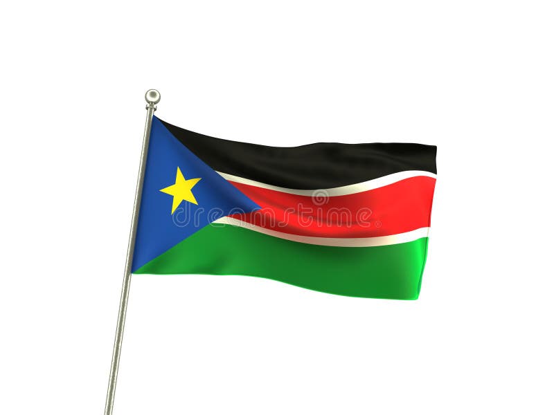 De golvende Vlag van Zuid-Soedan vector illustratie De golvende Vlag van Zuid-Soedan vector illustratie