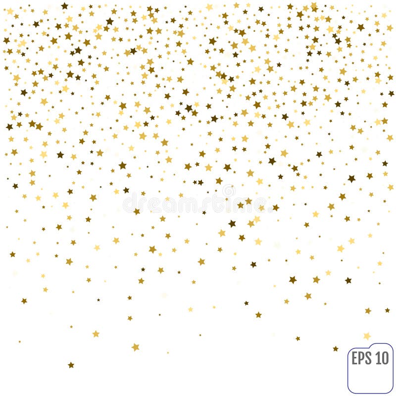 De gouden achtergrond van de de regen feestelijke vakantie van sterconfettien Vector golde vector illustratie De gouden achtergrond van de de regen feestelijke vakantie van sterconfettien Vector golde vector illustratie