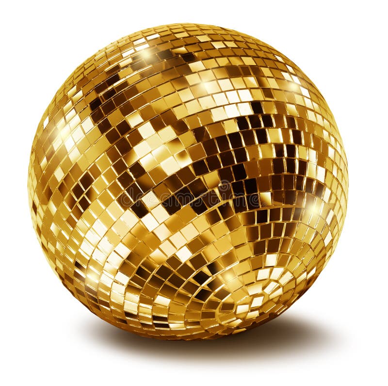 De gouden bal van de discospiegel