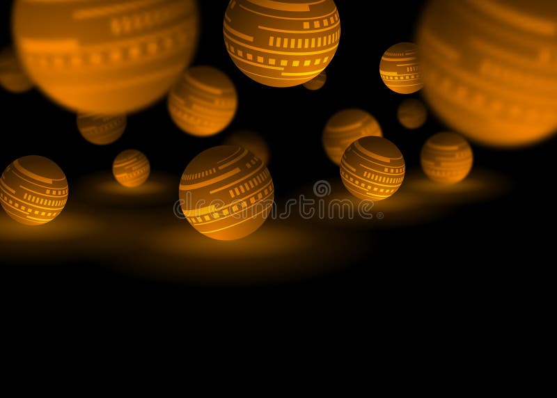De gouden en zwarte abstracte achtergrond van de ballentechnologie vector illustratie De gouden en zwarte abstracte achtergrond van de ballentechnologie vector illustratie
