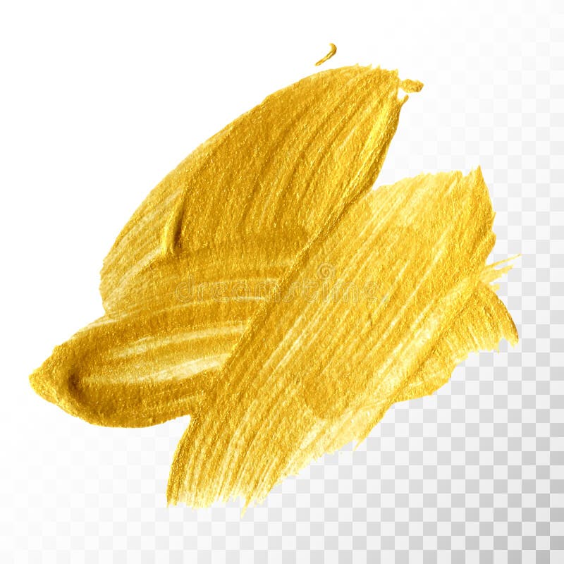 De gouden hand getrokken geïsoleerde slag van de verfborstel stock illustratie De gouden hand getrokken geïsoleerde slag van de verfborstel stock illustratie