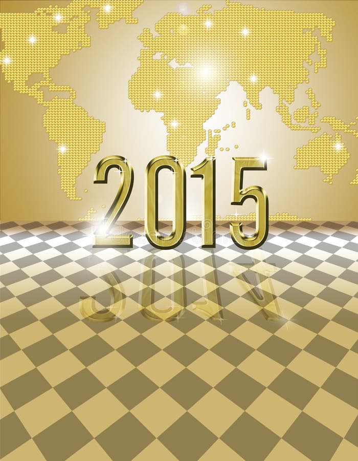 De gouden kaart van 2015 stock illustratie