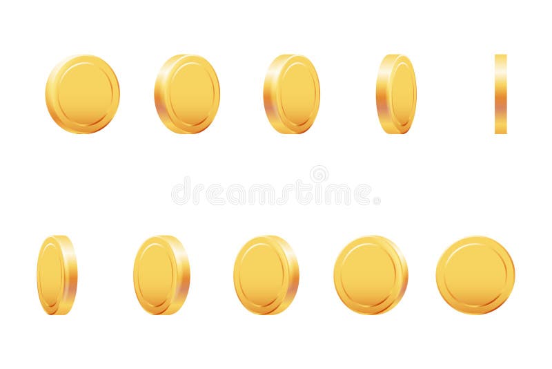 De gouden munt van het de animatiegeld van de muntstukomwenteling isoleerde 3d realistische het ontwerp vectorillustratie van het royalty-vrije illustratie De gouden munt van het de animatiegeld van de muntstukomwenteling isoleerde 3d realistische het ontwerp vectorillustratie van het royalty-vrije illustratie
