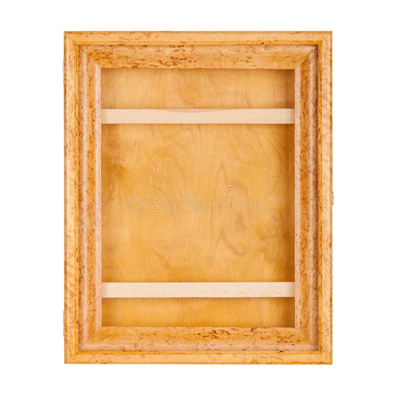 De gouden natuurlijke kleur is een leeg gelakt houten kader stock afbeelding De gouden natuurlijke kleur is een leeg gelakt houten kader stock afbeelding