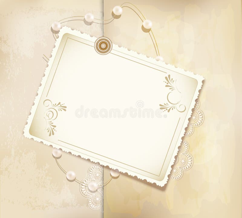 De gouden retro achtergrond van de gelukwens met parels royalty-vrije illustratie De gouden retro achtergrond van de gelukwens met parels royalty-vrije illustratie