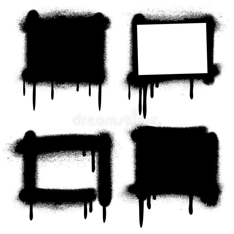 De graffiti grunge kaders van de nevelverf, bannersvector vector illustratie De graffiti grunge kaders van de nevelverf, bannersvector vector illustratie