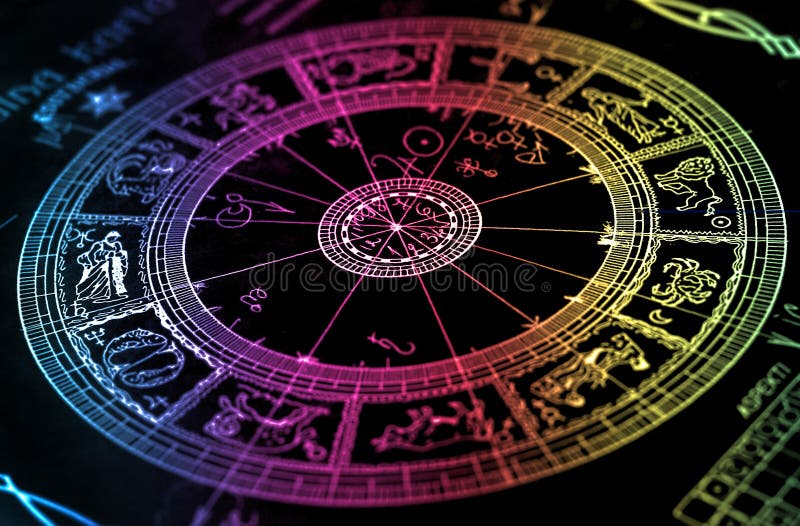De grafiek van het de horoscoopwiel van de regenboog