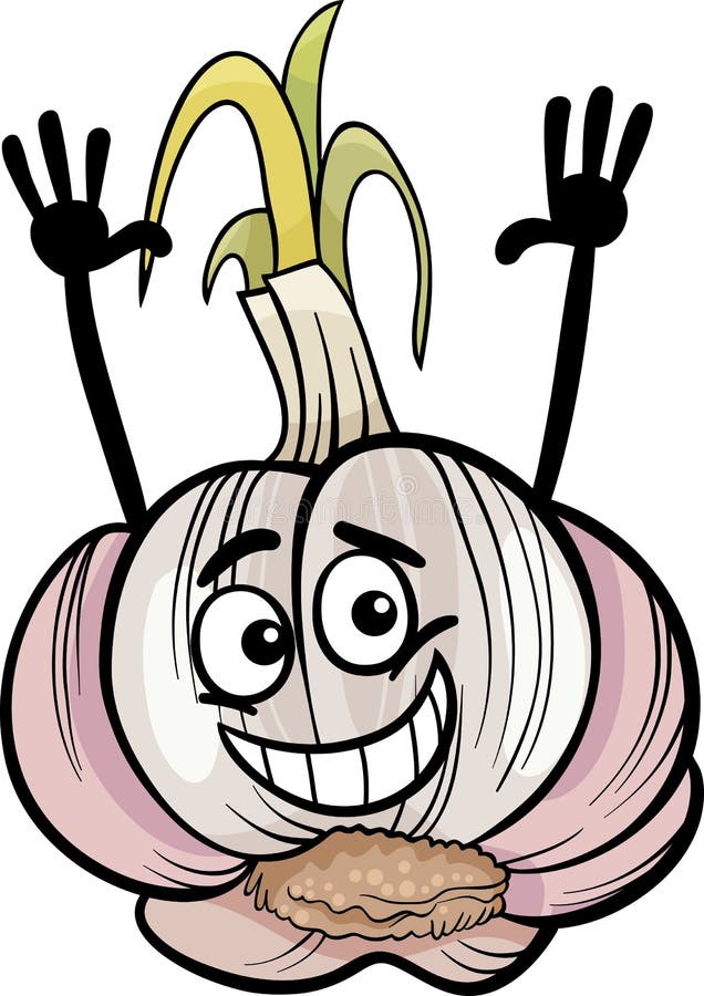 De grappige illustratie van het knoflook plantaardige beeldverhaal stock illustratie De grappige illustratie van het knoflook plantaardige beeldverhaal stock illustratie