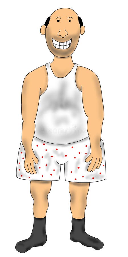 De grappige Mens van het Beeldverhaal, de Slons van de Aardappel van de Laag in Ondergoed vector illustratie De grappige Mens van het Beeldverhaal, de Slons van de Aardappel van de Laag in Ondergoed vector illustratie