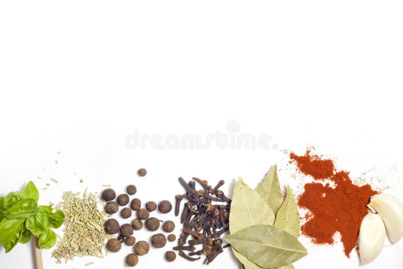 Rand van kruiden en specerijen royalty-vrije stock foto