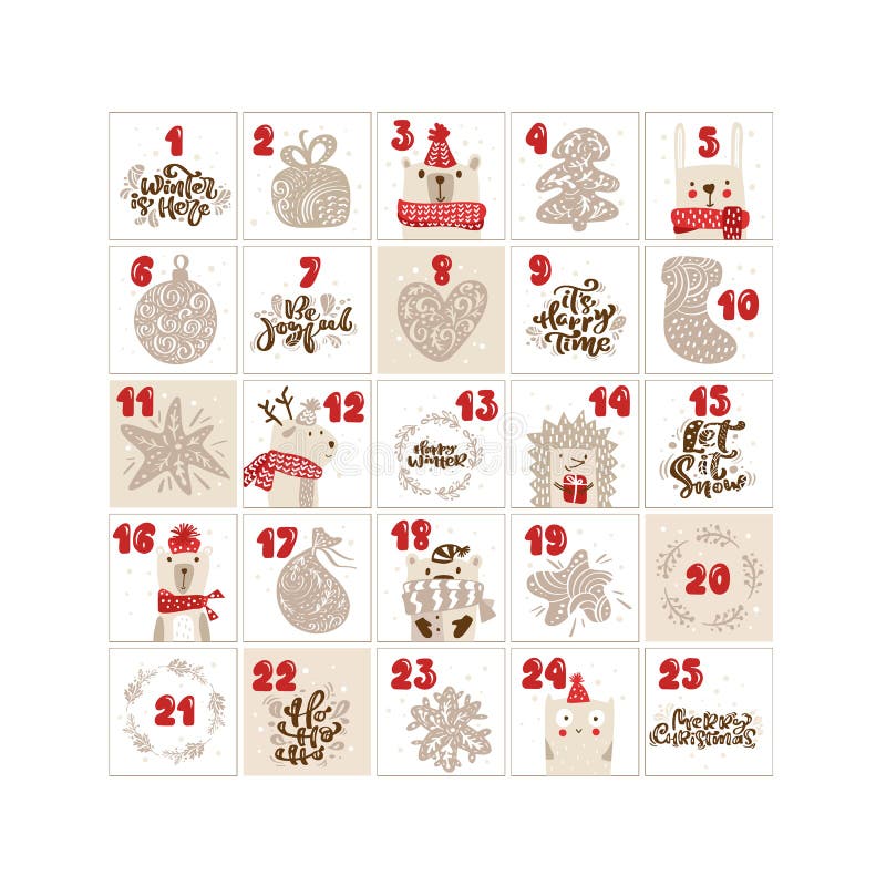 De griekse kalender voor kinderen met handgetekende winter met noordse elementen met een mug hartslag voor de griekse griekse grie