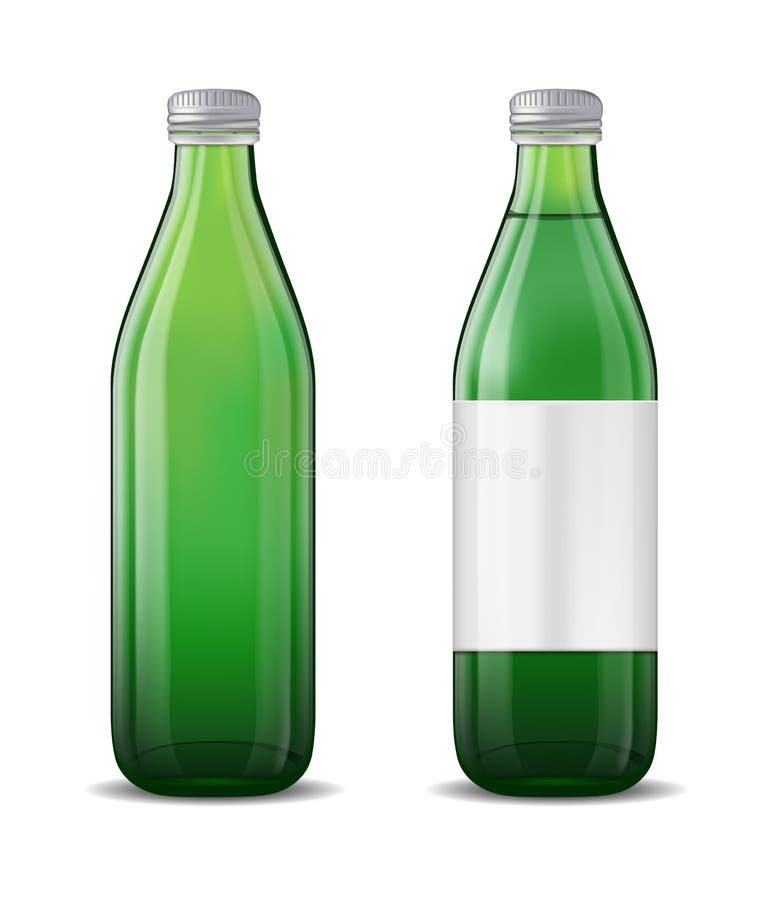 De groene fles van het glasbier op witte achtergrond vector illustratie De groene fles van het glasbier op witte achtergrond vector illustratie