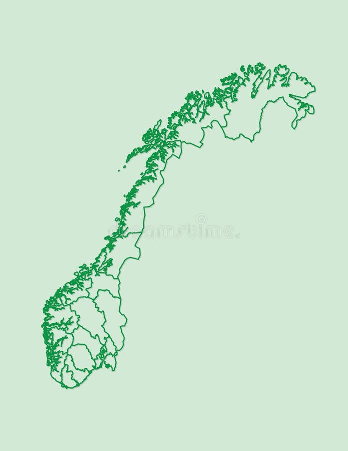 De groene kaart van kleurennoorwegen met lijnen van verschillende gebieden op lichte vector als achtergrond stock illustratie De groene kaart van kleurennoorwegen met lijnen van verschillende gebieden op lichte vector als achtergrond stock illustratie