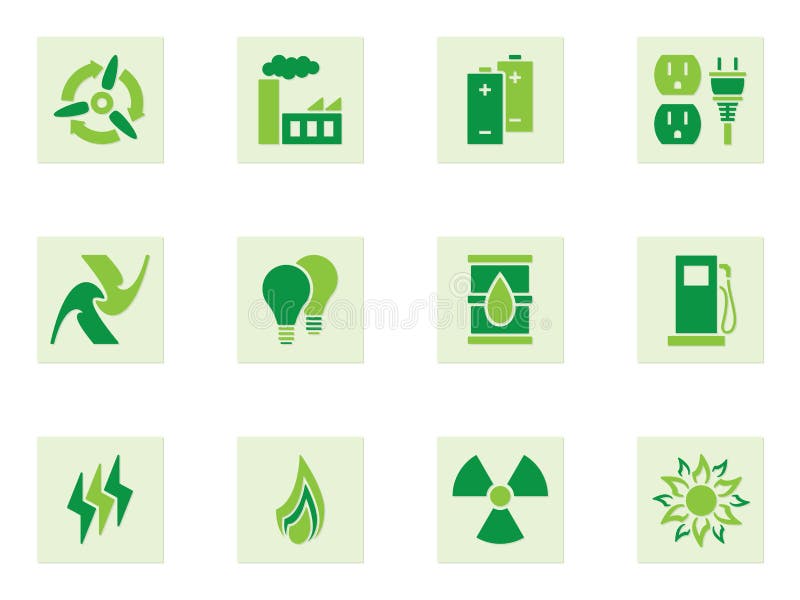 De groene Pictogrammen van de Energie