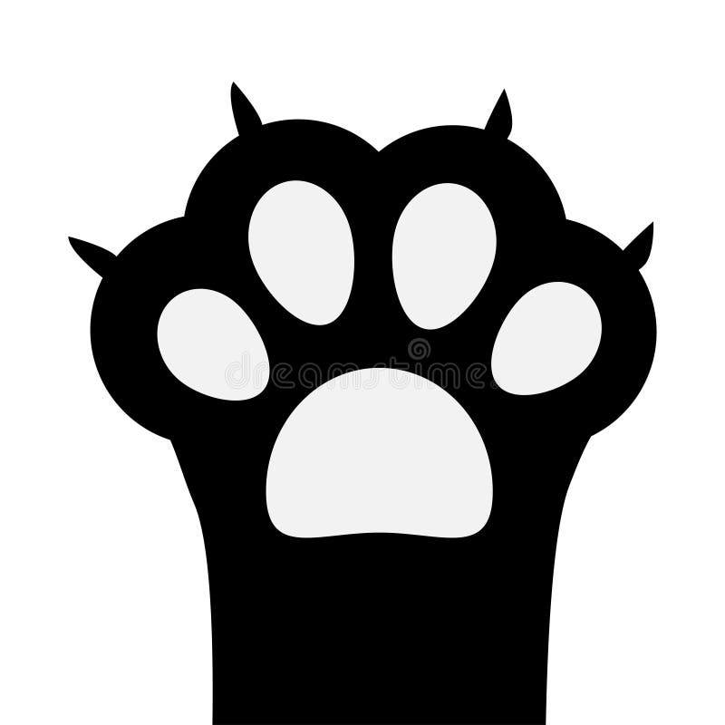 De grote zwarte voet van het de drukbeen van de kattenpoot met spijkerklauw Leuk het lichaamsdeelsilhouet van het beeldverhaalkar stock illustratie De grote zwarte voet van het de drukbeen van de kattenpoot met spijkerklauw Leuk het lichaamsdeelsilhouet van het beeldverhaalkar stock illustratie