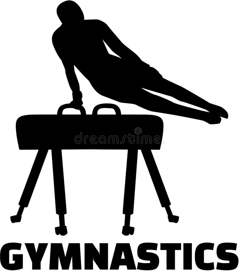 De gymnastiek met de mens bij stompt paard royalty-vrije illustratie De gymnastiek met de mens bij stompt paard royalty-vrije illustratie