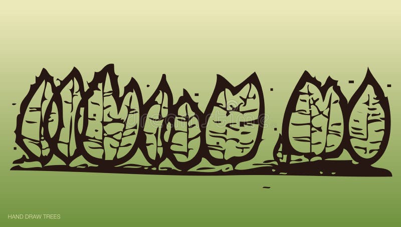 De hand trekt bomen en milieu 3 royalty-vrije illustratie De hand trekt bomen en milieu 3 royalty-vrije illustratie