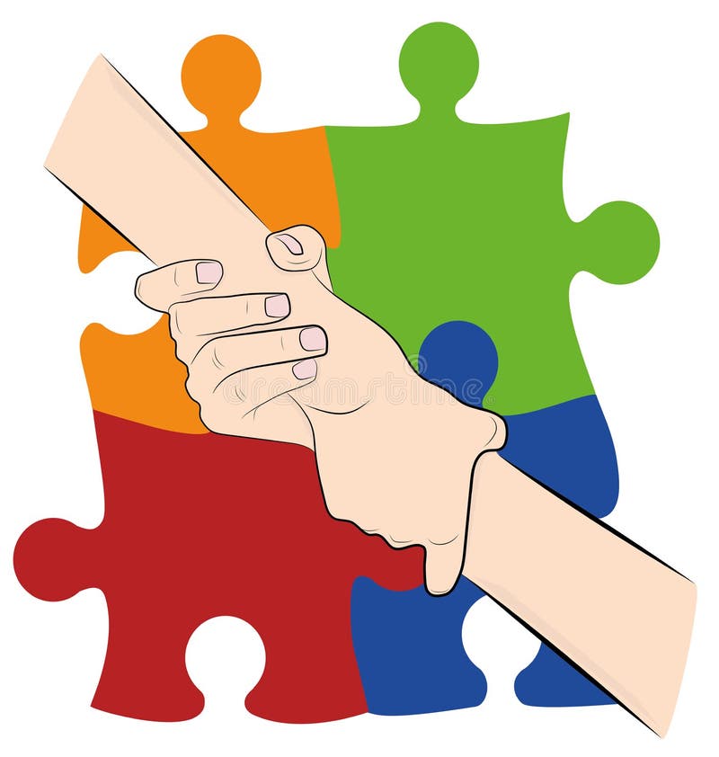 De hand van de handholding op de achtergrond van gekleurde raadsels Autismesymbool De Dag van het wereldautisme Vector illustrati vector illustratie De hand van de handholding op de achtergrond van gekleurde raadsels Autismesymbool De Dag van het wereldautisme Vector illustrati vector illustratie