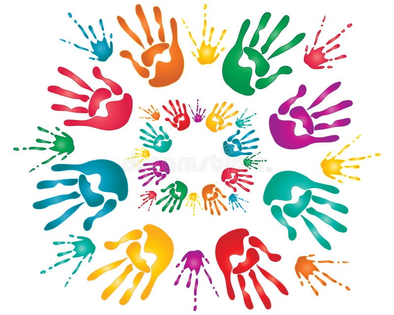 De handaf:drukken van Holi vector illustratie De handaf:drukken van Holi vector illustratie