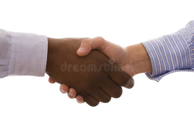 De handdruk van Multirracial stock foto's De handdruk van Multirracial stock foto's