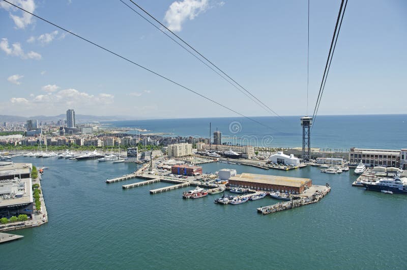 De Haven & de Jachthaven van Barcelona royalty-vrije stock afbeelding De Haven & de Jachthaven van Barcelona royalty-vrije stock afbeelding
