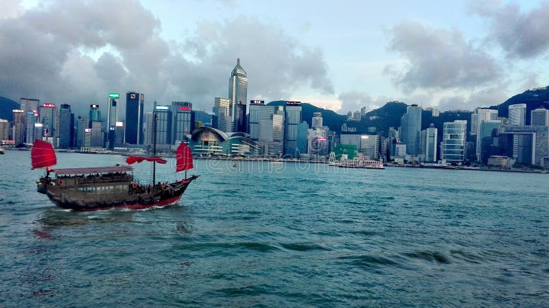 De Haven van Victoria, Hongkong royalty-vrije stock afbeeldingen De Haven van Victoria, Hongkong royalty-vrije stock afbeeldingen