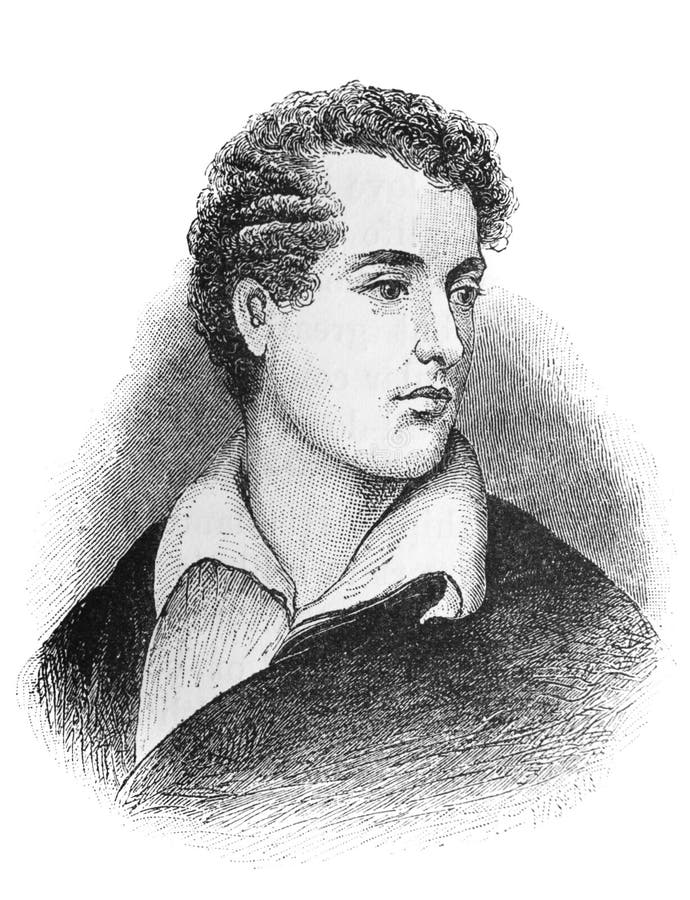 The Lord Byron George Gordon Byron`s portrait, an English poet, peer and politician who became a revolutionary in the old book the Great Authors, by W. Dalgleish, 1891, London Vintage, retro. The Lord Byron George Gordon Byron`s portrait, an English poet, peer and politician who became a revolutionary in the old book the Great Authors, by W. Dalgleish, 1891, London Vintage, retro.