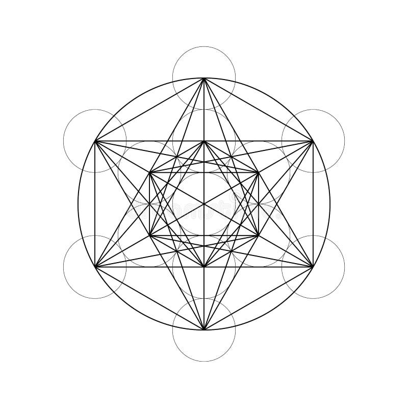 De heilige Ster van Meetkundedavids en Metatron-Kubus vectorillustratie vector illustratie De heilige Ster van Meetkundedavids en Metatron-Kubus vectorillustratie vector illustratie