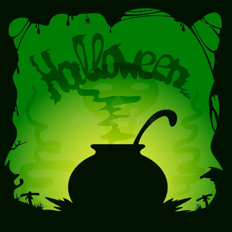 De Heksenketel Van Halloween Vector Illustratie Illustration of