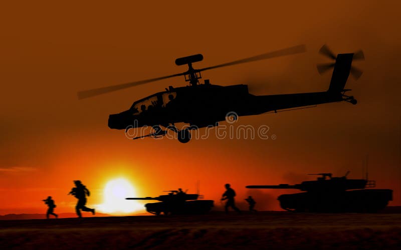 De helikopter van Apache van de gevechtsaanval