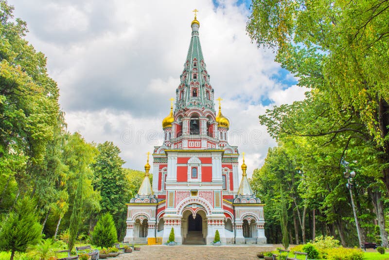 De Herdenkingstempel van de Geboorte van Christus, Shipka, Bulgarije stock afbeelding De Herdenkingstempel van de Geboorte van Christus, Shipka, Bulgarije stock afbeelding