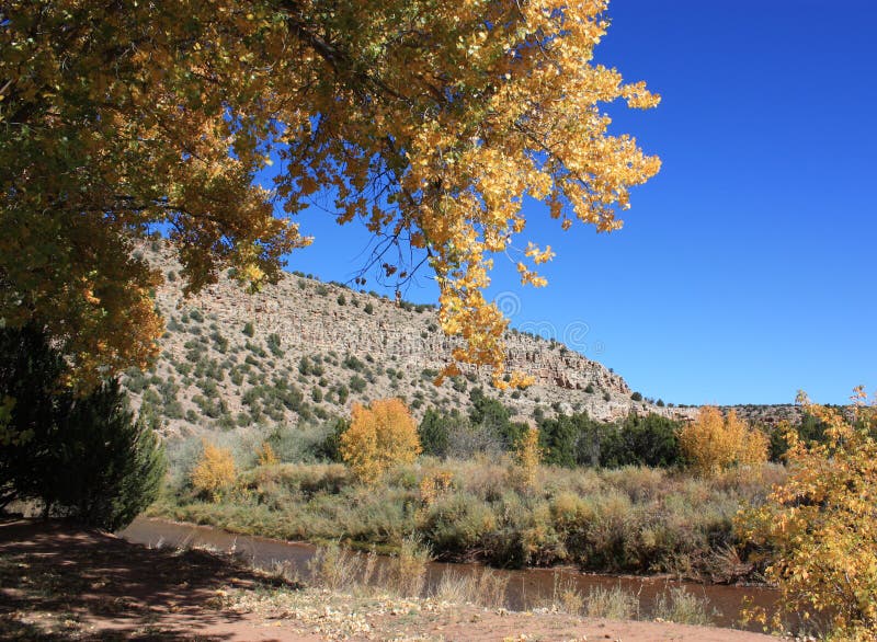 Herfst in Villanueva State Park royalty-vrije stock afbeelding
