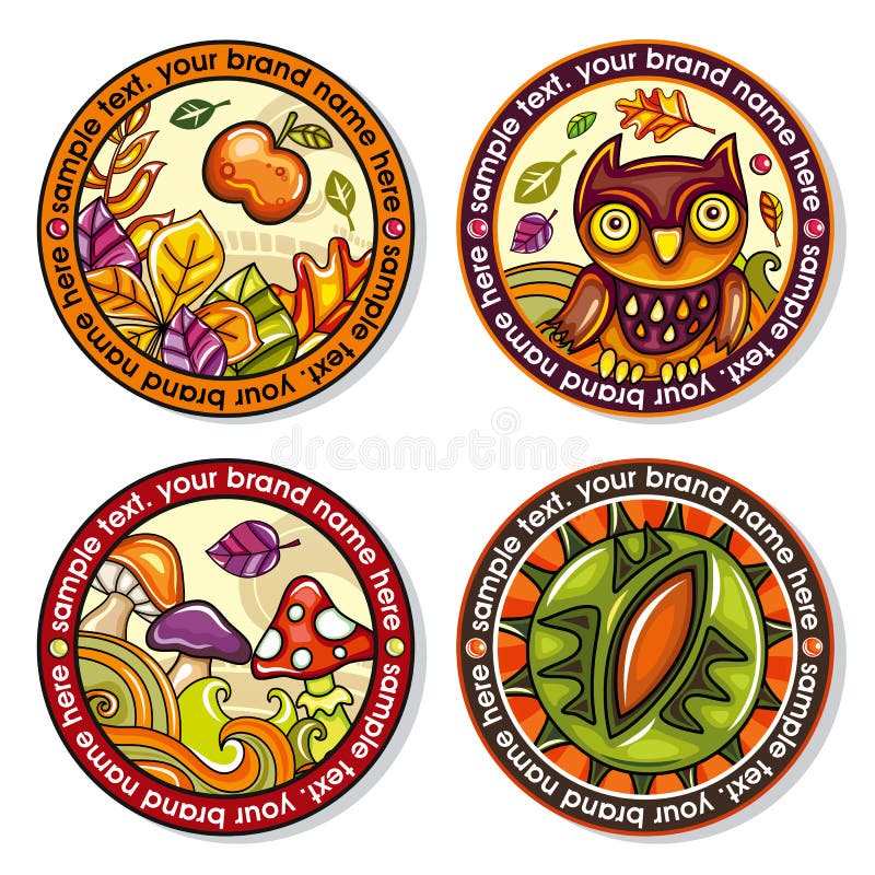 De herfst om drankonderleggers voor glazen stock illustratie De herfst om drankonderleggers voor glazen stock illustratie