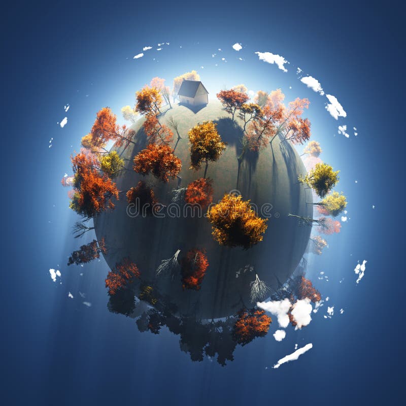 De herfst op kleine planeet royalty-vrije illustratie De herfst op kleine planeet royalty-vrije illustratie
