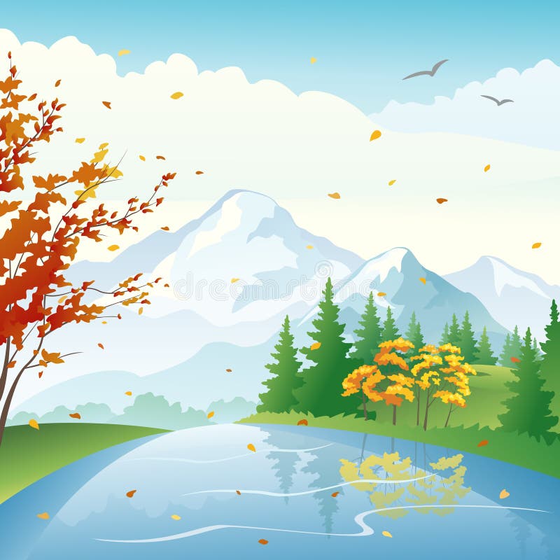 Herfstmeer stock illustratie