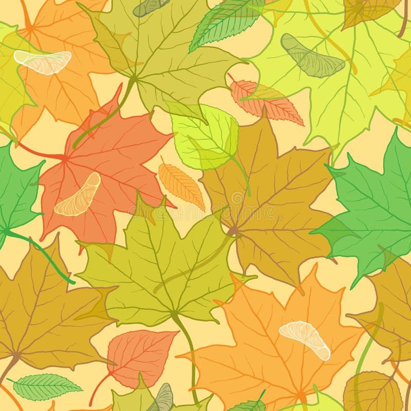 De herfstpatroon met gevallen bladeren stock illustratie De herfstpatroon met gevallen bladeren stock illustratie