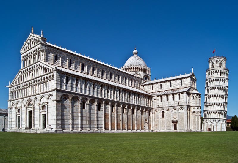De het leren Toren in Pisa Duomo, Toscanië, Italië