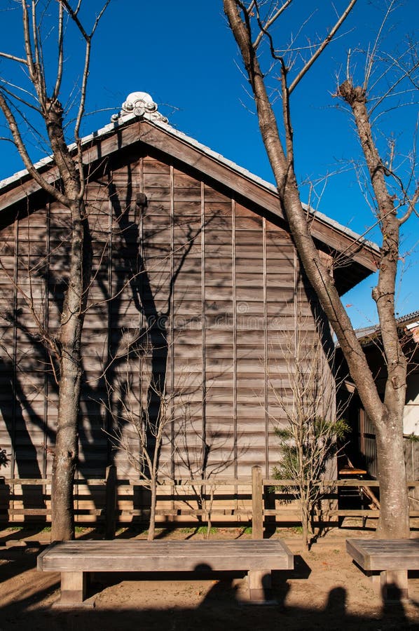De het oude huis en straat van Edo in Boso Geen Mura Openluchtmuseum, Chiba, stock fotografie De het oude huis en straat van Edo in Boso Geen Mura Openluchtmuseum, Chiba, stock fotografie