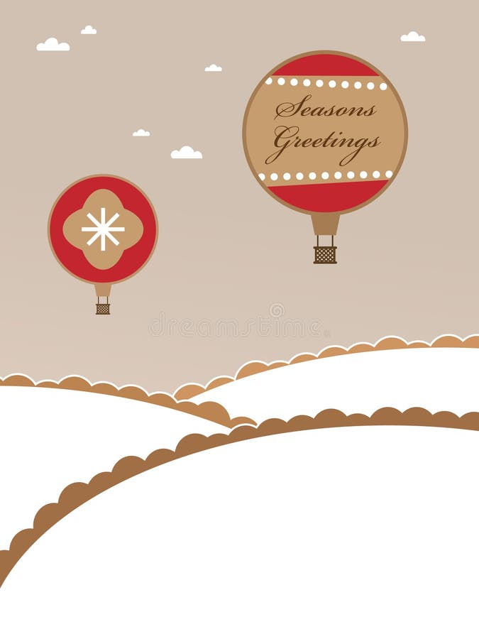 De hete luchtballons van Kerstmis stock illustratie De hete luchtballons van Kerstmis stock illustratie