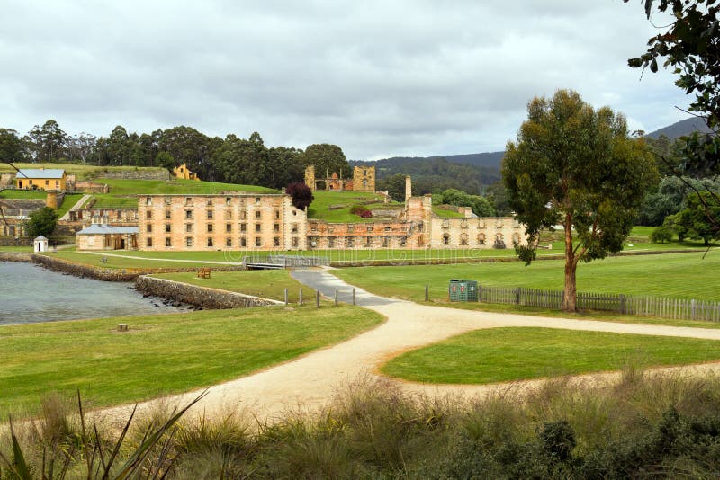 De historische gevangenis van het Port Arthur in Tasmanige stock afbeelding De historische gevangenis van het Port Arthur in Tasmanige stock afbeelding