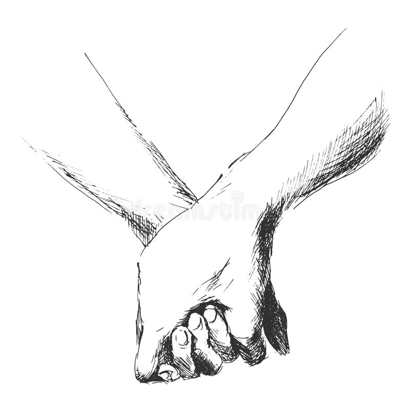 De holdingshanden van de handschets