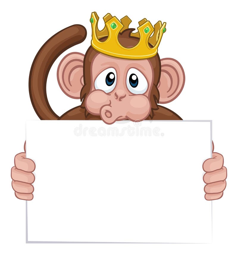 De Holdingsteken van n/acrown cartoon animal stock illustratie De Holdingsteken van n/acrown cartoon animal stock illustratie